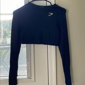 Gymshark black long sleeve crop top